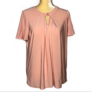 Faith & Joy Short Sleeve Front Eyelet Blouse Large